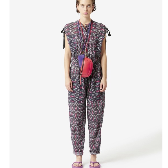 Isabel Marant Purple and Pink Patterned Jumpsuit - Picture 1 of 13